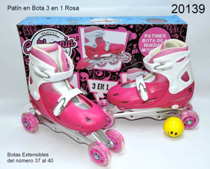 Imagen de PATIN EXTENSIBLE EN BOTA 3 EN 1 DEL 37 AL 40 ROSA 5.23